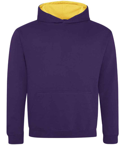 Just Hoods JH003B Purple/Sun Yellow Front -  Ready to be Embroidered and Printed by Custard Workwear - Cheap Personalised and Customised Workwear in Nottinghamshire, Derbyshire and Leicestershire