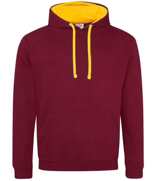 Just Hoods JH003 Burgundy/Gold Front -  Ready to be Embroidered and Printed by Custard Workwear - Cheap Personalised and Customised Workwear in Nottinghamshire, Derbyshire and Leicestershire