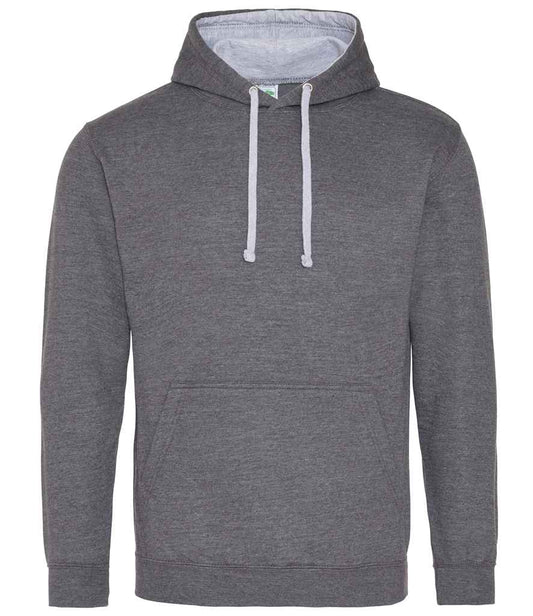 Just Hoods JH003 Charcoal/Heather Grey Front -  Ready to be Embroidered and Printed by Custard Workwear - Cheap Personalised and Customised Workwear in Nottinghamshire, Derbyshire and Leicestershire