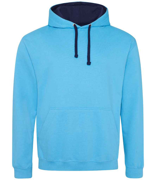 Just Hoods JH003 Hawaiian Blue/Oxford Navy Front -  Ready to be Embroidered and Printed by Custard Workwear - Cheap Personalised and Customised Workwear in Nottinghamshire, Derbyshire and Leicestershire