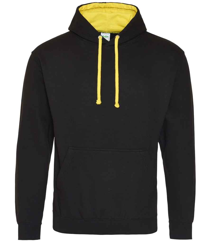 Just Hoods JH003 Jet Black/Sun Yellow Front -  Ready to be Embroidered and Printed by Custard Workwear - Cheap Personalised and Customised Workwear in Nottinghamshire, Derbyshire and Leicestershire