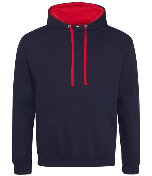 Just Hoods JH003 New French Navy/Fire Red Front -  Ready to be Embroidered and Printed by Custard Workwear - Cheap Personalised and Customised Workwear in Nottinghamshire, Derbyshire and Leicestershire