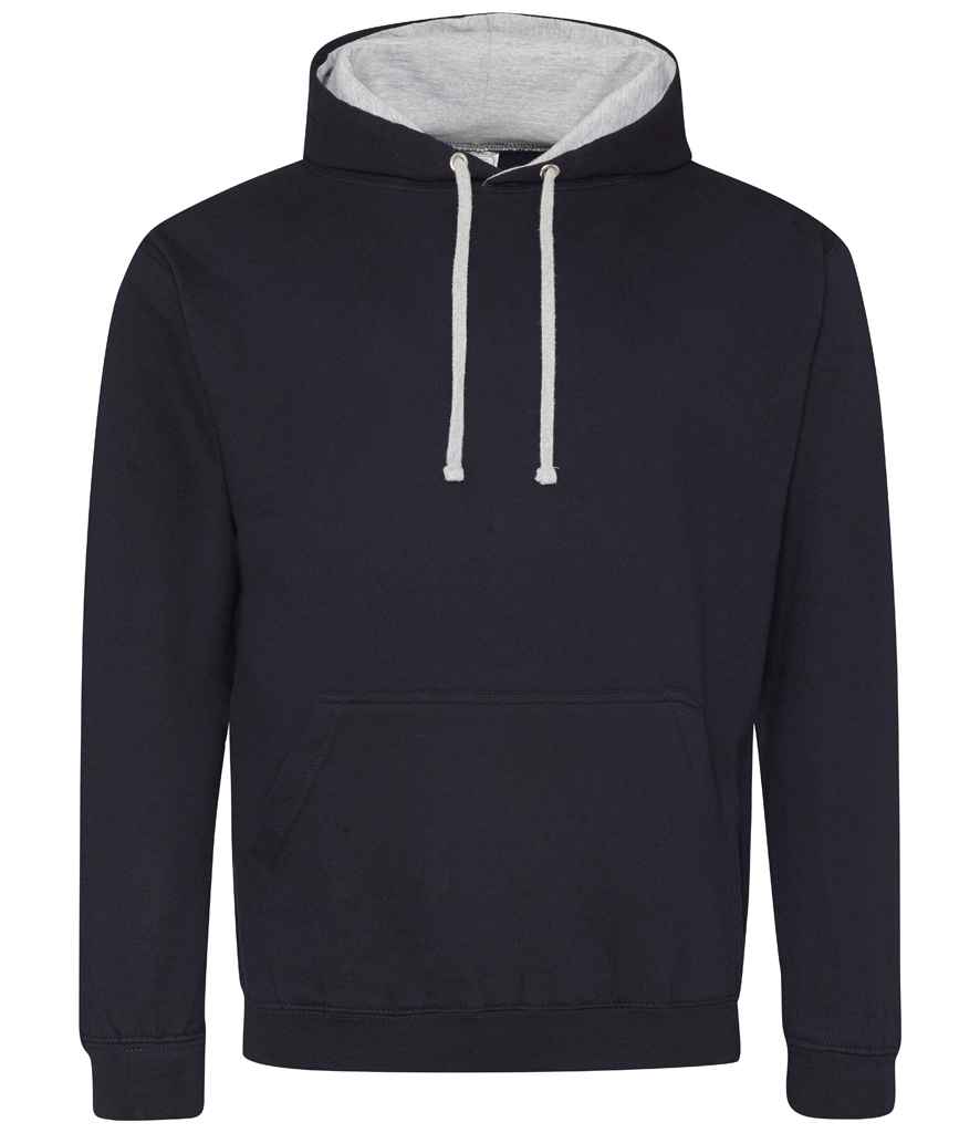 Just Hoods JH003 New French Navy/Heather Grey Front -  Ready to be Embroidered and Printed by Custard Workwear - Cheap Personalised and Customised Workwear in Nottinghamshire, Derbyshire and Leicestershire
