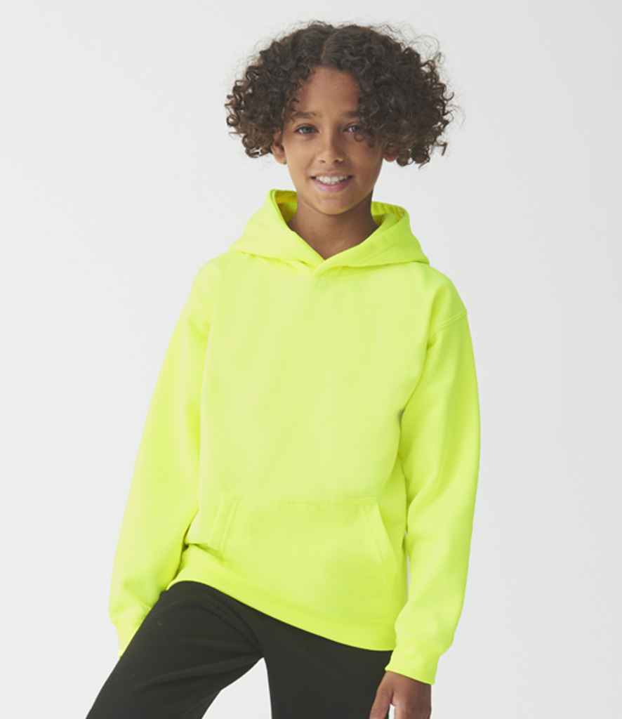 Just Hoods JH004B Electric Yellow Model -  Ready to be Embroidered and Printed by Custard Workwear - Cheap Personalised and Customised Workwear in Nottinghamshire, Derbyshire and Leicestershire
