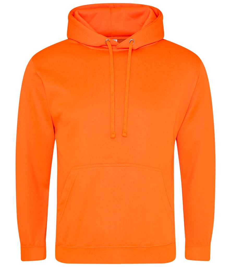 Just Hoods JH004 Electric Orange Front -  Ready to be Embroidered and Printed by Custard Workwear - Cheap Personalised and Customised Workwear in Nottinghamshire, Derbyshire and Leicestershire