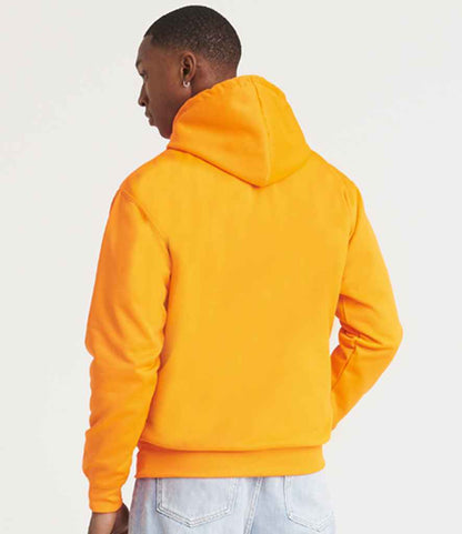 Just Hoods JH004 Electric Orange Model -  Ready to be Embroidered and Printed by Custard Workwear - Cheap Personalised and Customised Workwear in Nottinghamshire, Derbyshire and Leicestershire