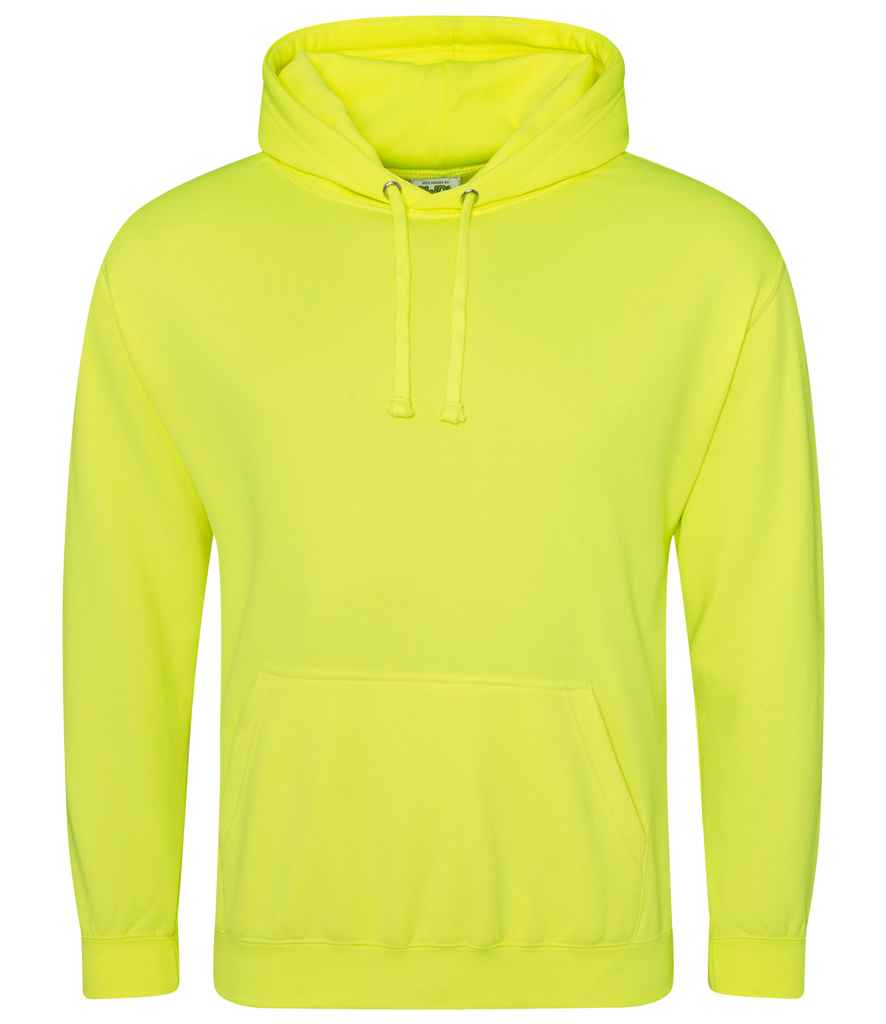 Just Hoods JH004 Electric Yellow Front -  Ready to be Embroidered and Printed by Custard Workwear - Cheap Personalised and Customised Workwear in Nottinghamshire, Derbyshire and Leicestershire