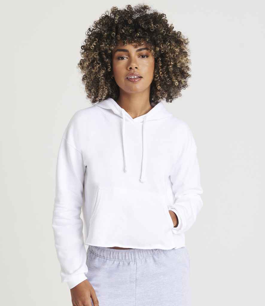 Just Hoods JH016 Arctic White Model -  Ready to be Embroidered and Printed by Custard Workwear - Cheap Personalised and Customised Workwear in Nottinghamshire, Derbyshire and Leicestershire