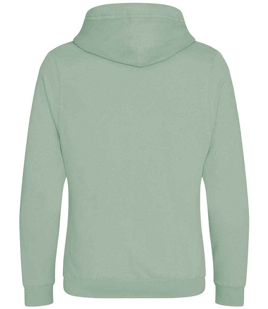 Just Hoods JH021 Dusty Green Back -  Ready to be Embroidered and Printed by Custard Workwear - Cheap Personalised and Customised Workwear in Nottinghamshire, Derbyshire and Leicestershire