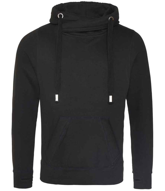 Just Hoods JH021 Jet Black Front -  Ready to be Embroidered and Printed by Custard Workwear - Cheap Personalised and Customised Workwear in Nottinghamshire, Derbyshire and Leicestershire