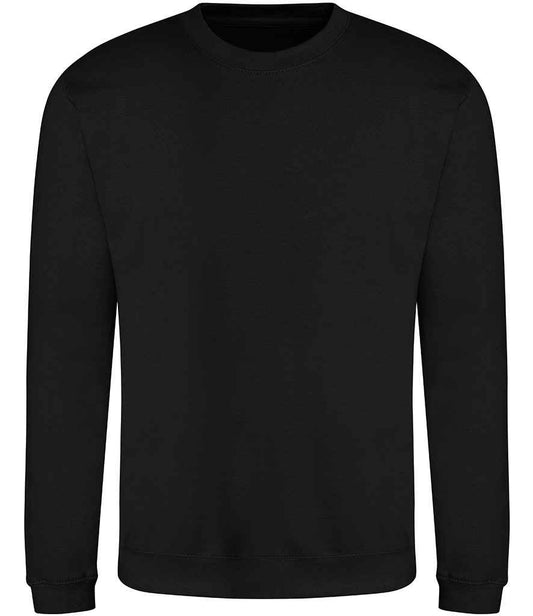 Just Hoods JH030B Deep Black Front -  Ready to be Embroidered and Printed by Custard Workwear - Cheap Personalised and Customised Workwear in Nottinghamshire, Derbyshire and Leicestershire