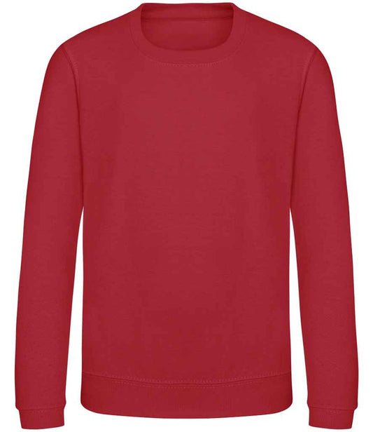 Just Hoods JH030B Fire Red Front -  Ready to be Embroidered and Printed by Custard Workwear - Cheap Personalised and Customised Workwear in Nottinghamshire, Derbyshire and Leicestershire