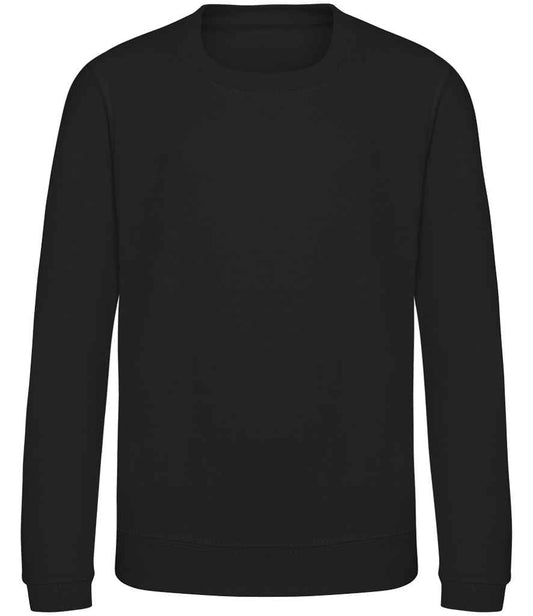 Just Hoods JH030B Jet Black Front -  Ready to be Embroidered and Printed by Custard Workwear - Cheap Personalised and Customised Workwear in Nottinghamshire, Derbyshire and Leicestershire