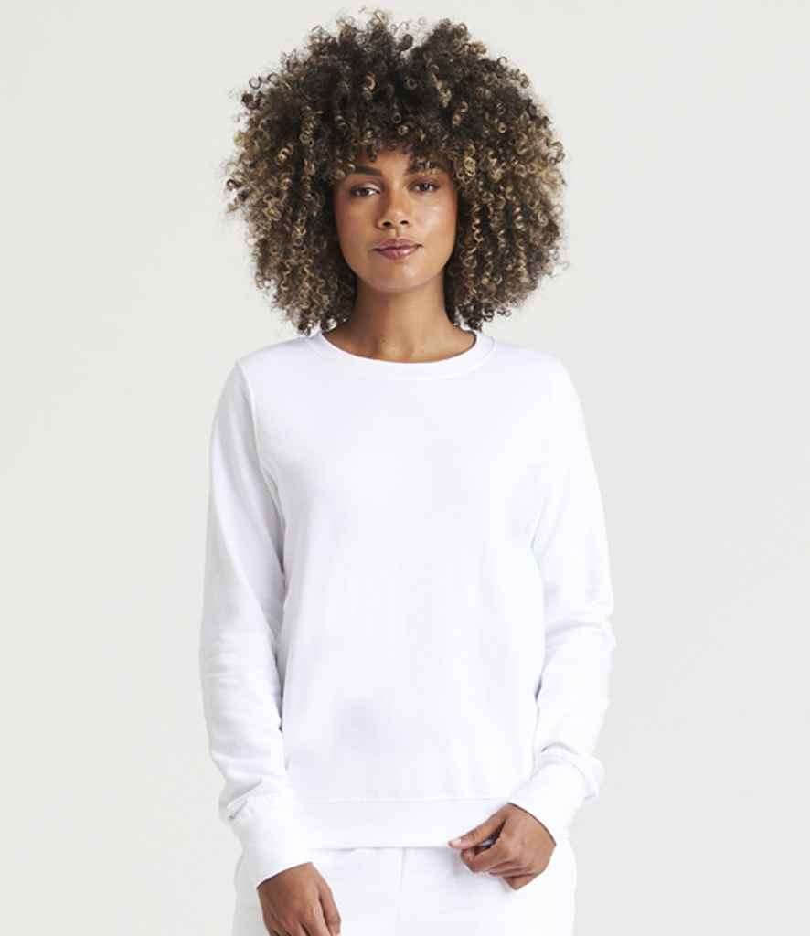 Just Hoods JH030F Arctic White Model -  Ready to be Embroidered and Printed by Custard Workwear - Cheap Personalised and Customised Workwear in Nottinghamshire, Derbyshire and Leicestershire