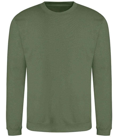 Just Hoods JH030 Earthy Green Front -  Ready to be Embroidered and Printed by Custard Workwear - Cheap Personalised and Customised Workwear in Nottinghamshire, Derbyshire and Leicestershire