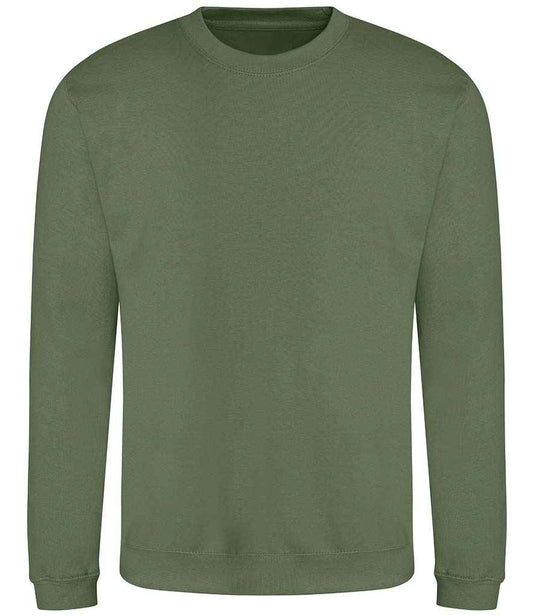 Just Hoods JH030 Earthy Green Front -  Ready to be Embroidered and Printed by Custard Workwear - Cheap Personalised and Customised Workwear in Nottinghamshire, Derbyshire and Leicestershire