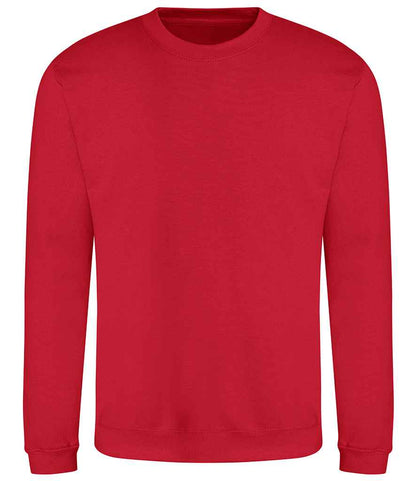 Just Hoods JH030 Fire Red Front -  Ready to be Embroidered and Printed by Custard Workwear - Cheap Personalised and Customised Workwear in Nottinghamshire, Derbyshire and Leicestershire