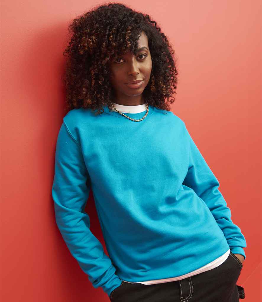 Just Hoods JH030 Lagoon Blue Model -  Ready to be Embroidered and Printed by Custard Workwear - Cheap Personalised and Customised Workwear in Nottinghamshire, Derbyshire and Leicestershire