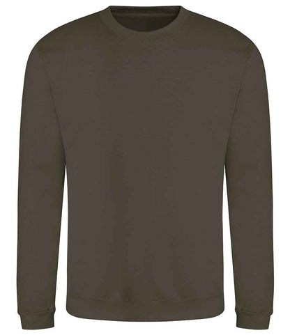 Just Hoods JH030 Olive Green Front -  Ready to be Embroidered and Printed by Custard Workwear - Cheap Personalised and Customised Workwear in Nottinghamshire, Derbyshire and Leicestershire