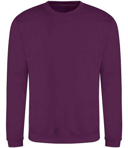 Just Hoods JH030 Plum Front -  Ready to be Embroidered and Printed by Custard Workwear - Cheap Personalised and Customised Workwear in Nottinghamshire, Derbyshire and Leicestershire