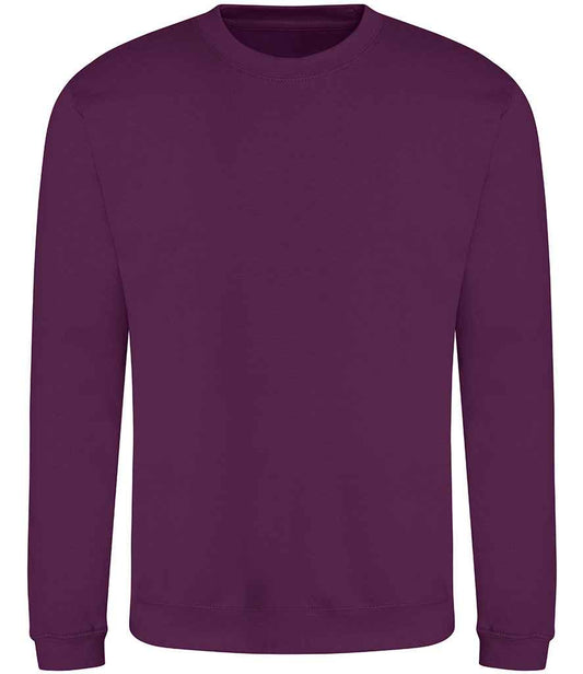 Just Hoods JH030 Plum Front -  Ready to be Embroidered and Printed by Custard Workwear - Cheap Personalised and Customised Workwear in Nottinghamshire, Derbyshire and Leicestershire
