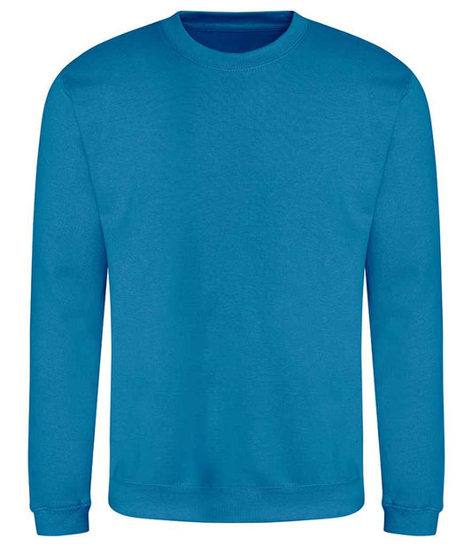 Just Hoods JH030 Sapphire Blue Front -  Ready to be Embroidered and Printed by Custard Workwear - Cheap Personalised and Customised Workwear in Nottinghamshire, Derbyshire and Leicestershire