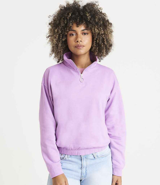 Just Hoods JH037 Lavender Model -  Ready to be Embroidered and Printed by Custard Workwear - Cheap Personalised and Customised Workwear in Nottinghamshire, Derbyshire and Leicestershire