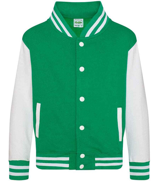 Just Hoods JH043B Kelly Green/White Front -  Ready to be Embroidered and Printed by Custard Workwear - Cheap Personalised and Customised Workwear in Nottinghamshire, Derbyshire and Leicestershire