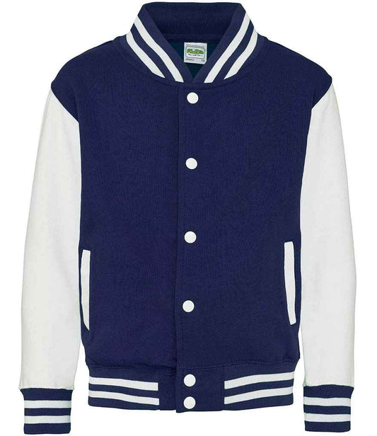 Just Hoods JH043B Oxford Navy/White Front -  Ready to be Embroidered and Printed by Custard Workwear - Cheap Personalised and Customised Workwear in Nottinghamshire, Derbyshire and Leicestershire