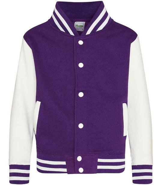 Just Hoods JH043B Purple/White Front -  Ready to be Embroidered and Printed by Custard Workwear - Cheap Personalised and Customised Workwear in Nottinghamshire, Derbyshire and Leicestershire