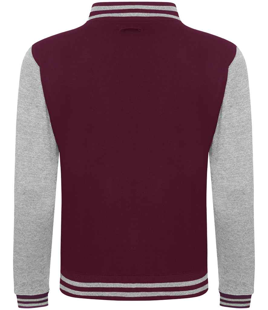 Just Hoods JH043 Burgundy/Heather Grey Back -  Ready to be Embroidered and Printed by Custard Workwear - Cheap Personalised and Customised Workwear in Nottinghamshire, Derbyshire and Leicestershire