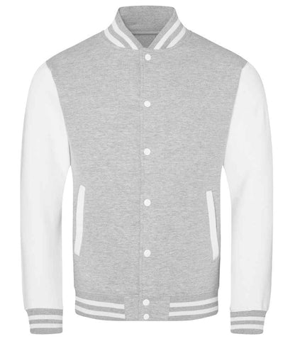 Just Hoods JH043 Heather Grey/White Front -  Ready to be Embroidered and Printed by Custard Workwear - Cheap Personalised and Customised Workwear in Nottinghamshire, Derbyshire and Leicestershire