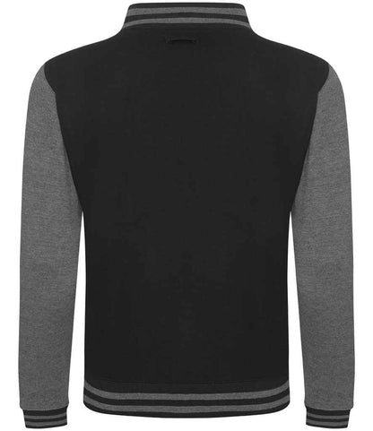 Just Hoods JH043 Jet Black/Charcoal Back -  Ready to be Embroidered and Printed by Custard Workwear - Cheap Personalised and Customised Workwear in Nottinghamshire, Derbyshire and Leicestershire