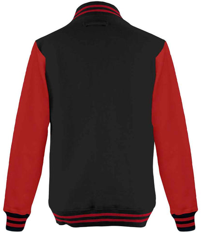 Just Hoods JH043 Jet Black/Fire Red Back -  Ready to be Embroidered and Printed by Custard Workwear - Cheap Personalised and Customised Workwear in Nottinghamshire, Derbyshire and Leicestershire