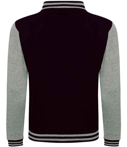 Just Hoods JH043 Jet Black/Heather Grey Back -  Ready to be Embroidered and Printed by Custard Workwear - Cheap Personalised and Customised Workwear in Nottinghamshire, Derbyshire and Leicestershire