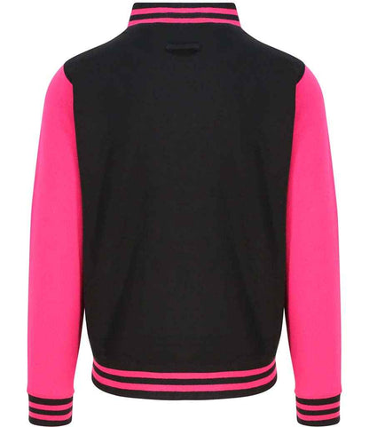 Just Hoods JH043 Jet Black/Hot Pink Back -  Ready to be Embroidered and Printed by Custard Workwear - Cheap Personalised and Customised Workwear in Nottinghamshire, Derbyshire and Leicestershire