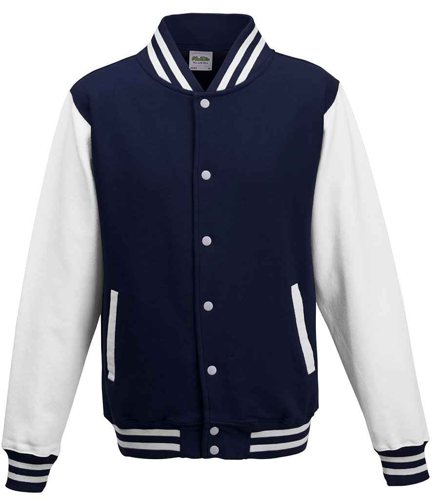 Just Hoods JH043 Oxford Navy/White Front -  Ready to be Embroidered and Printed by Custard Workwear - Cheap Personalised and Customised Workwear in Nottinghamshire, Derbyshire and Leicestershire