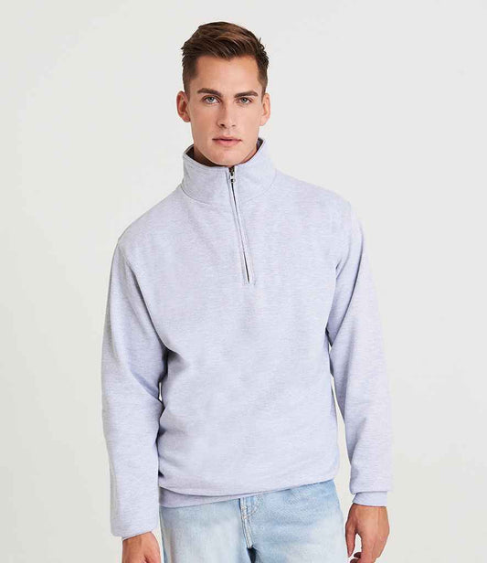 Just Hoods JH046 Heather Grey Model -  Ready to be Embroidered and Printed by Custard Workwear - Cheap Personalised and Customised Workwear in Nottinghamshire, Derbyshire and Leicestershire