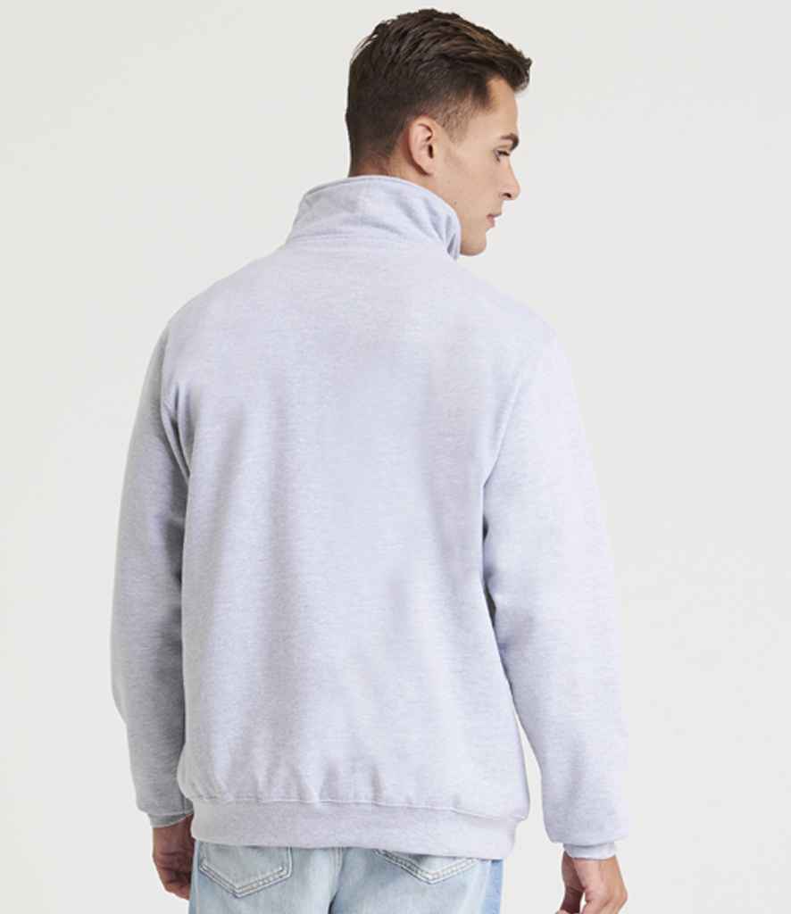 Just Hoods JH046 Heather Grey Model -  Ready to be Embroidered and Printed by Custard Workwear - Cheap Personalised and Customised Workwear in Nottinghamshire, Derbyshire and Leicestershire