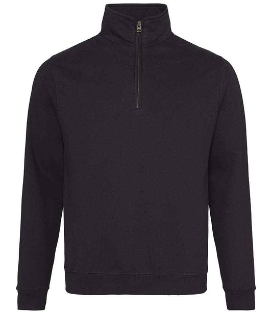 Just Hoods JH046 Jet Black Front -  Ready to be Embroidered and Printed by Custard Workwear - Cheap Personalised and Customised Workwear in Nottinghamshire, Derbyshire and Leicestershire