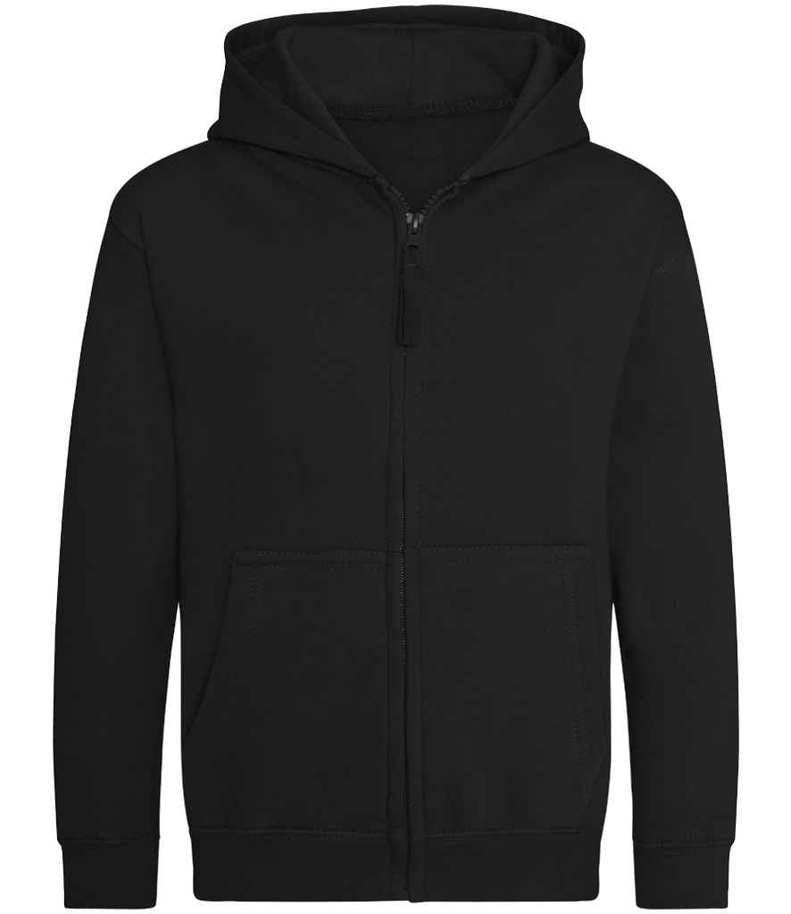 Just Hoods JH050B Jet Black Front -  Ready to be Embroidered and Printed by Custard Workwear - Cheap Personalised and Customised Workwear in Nottinghamshire, Derbyshire and Leicestershire