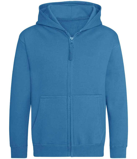 Just Hoods JH050B Sapphire Blue Front -  Ready to be Embroidered and Printed by Custard Workwear - Cheap Personalised and Customised Workwear in Nottinghamshire, Derbyshire and Leicestershire