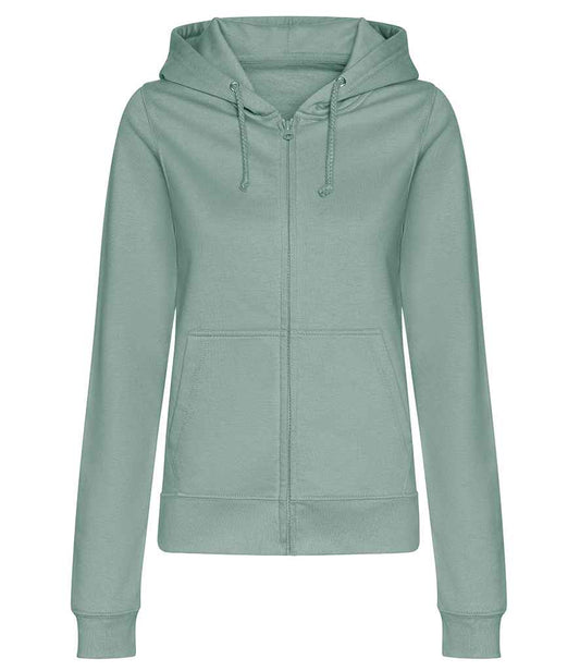 Just Hoods JH050F Dusty Green Front -  Ready to be Embroidered and Printed by Custard Workwear - Cheap Personalised and Customised Workwear in Nottinghamshire, Derbyshire and Leicestershire
