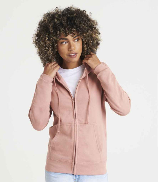 Just Hoods JH050F Dusty Pink Model -  Ready to be Embroidered and Printed by Custard Workwear - Cheap Personalised and Customised Workwear in Nottinghamshire, Derbyshire and Leicestershire