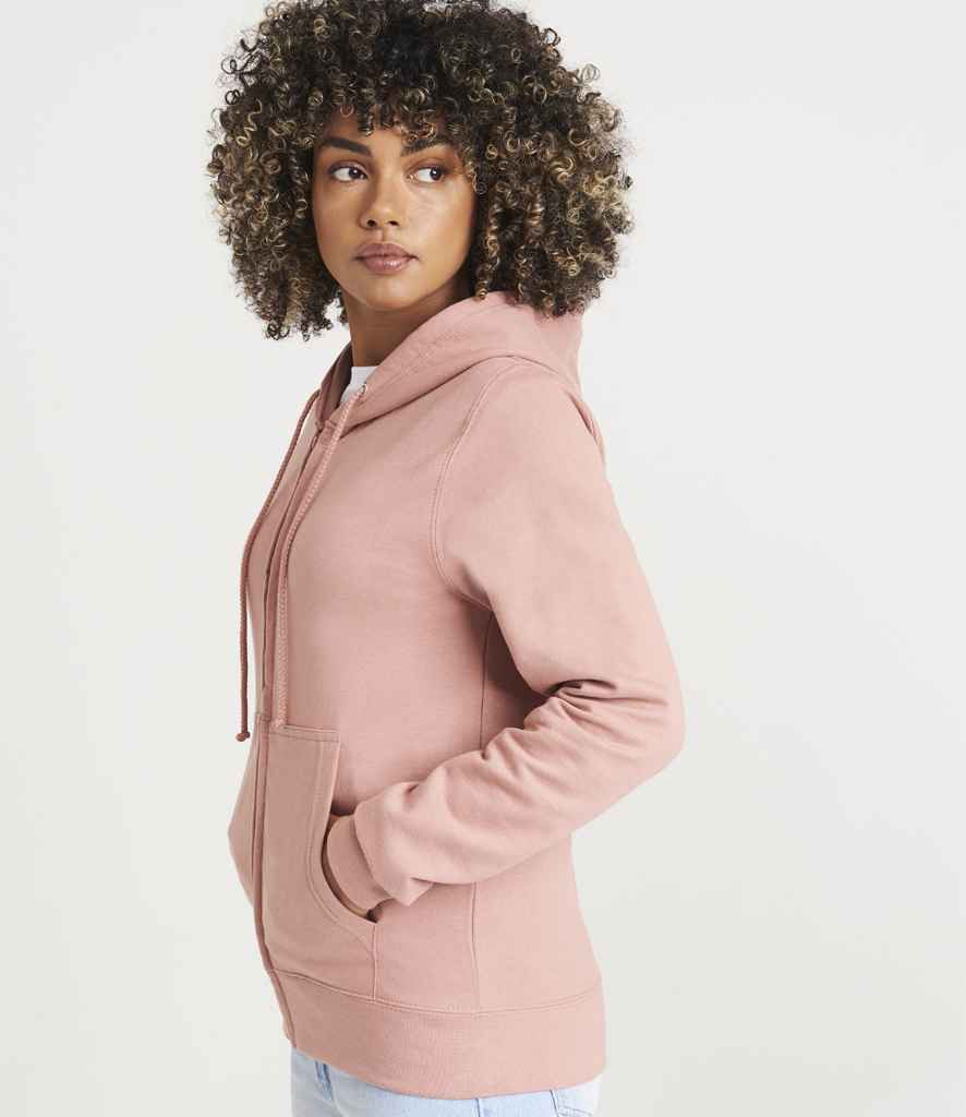 Just Hoods JH050F Dusty Pink Model -  Ready to be Embroidered and Printed by Custard Workwear - Cheap Personalised and Customised Workwear in Nottinghamshire, Derbyshire and Leicestershire