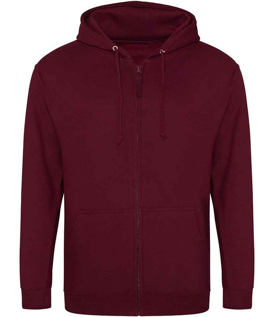 Just Hoods JH050 Burgundy Front -  Ready to be Embroidered and Printed by Custard Workwear - Cheap Personalised and Customised Workwear in Nottinghamshire, Derbyshire and Leicestershire