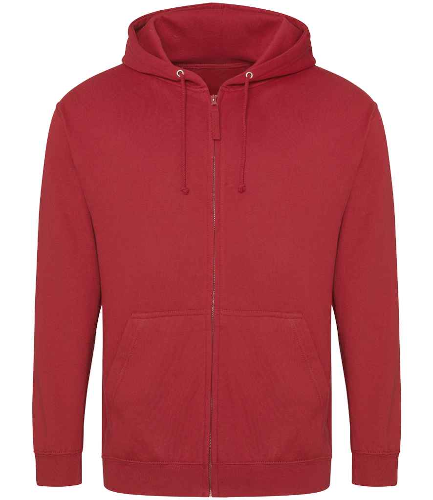 Just Hoods JH050 Fire Red Front -  Ready to be Embroidered and Printed by Custard Workwear - Cheap Personalised and Customised Workwear in Nottinghamshire, Derbyshire and Leicestershire