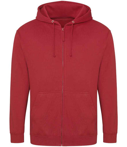 Just Hoods JH050 Fire Red Front -  Ready to be Embroidered and Printed by Custard Workwear - Cheap Personalised and Customised Workwear in Nottinghamshire, Derbyshire and Leicestershire