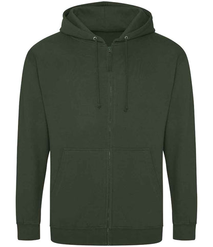 Just Hoods JH050 Forest Green Front -  Ready to be Embroidered and Printed by Custard Workwear - Cheap Personalised and Customised Workwear in Nottinghamshire, Derbyshire and Leicestershire