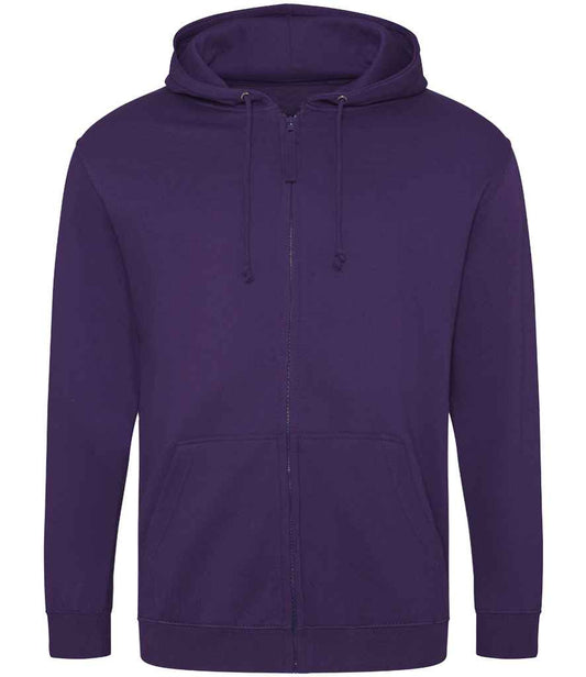 Just Hoods JH050 Purple Front -  Ready to be Embroidered and Printed by Custard Workwear - Cheap Personalised and Customised Workwear in Nottinghamshire, Derbyshire and Leicestershire